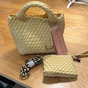 Expressions NYC Woven Yellow Mini Bag Set